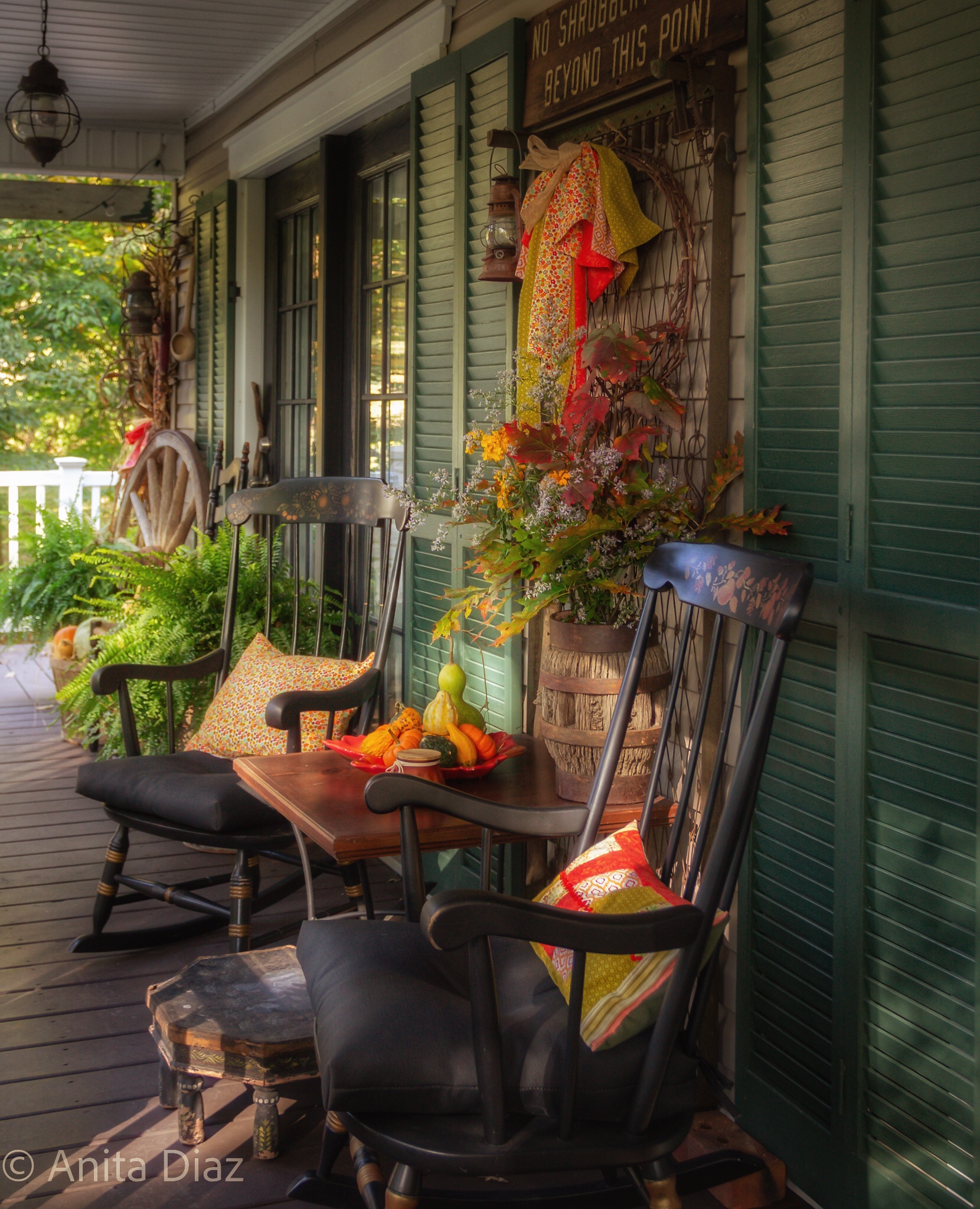 Cozy Cottage Fall Porch - Whispering Pines Homestead