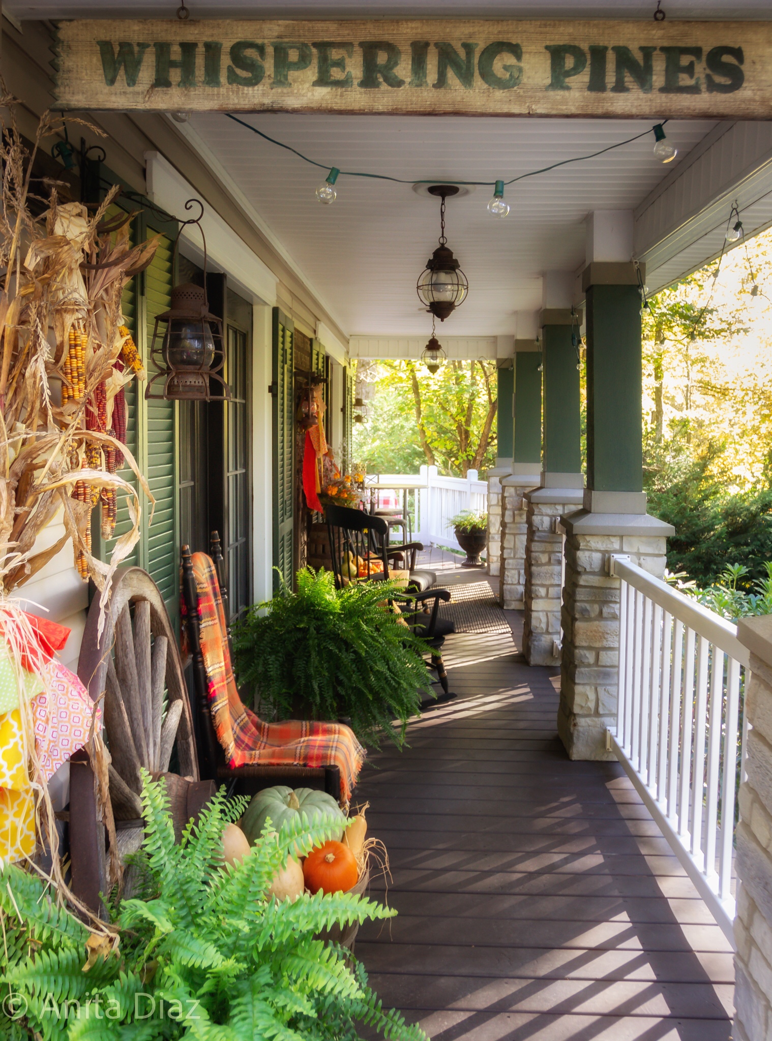 Cozy Cottage Fall Porch - Whispering Pines Homestead